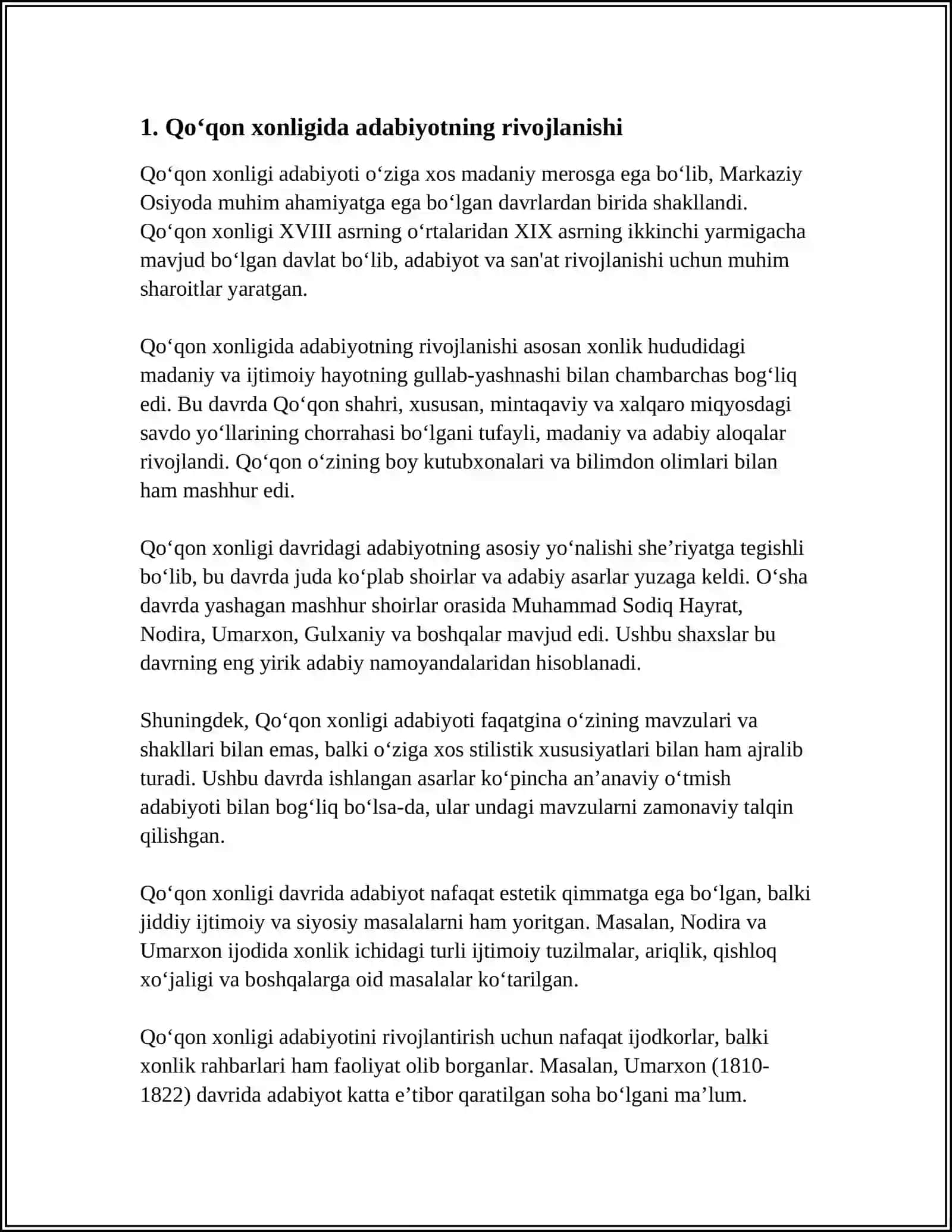 QOʻQON XONLIGIDA ADABIY MUXIT 3