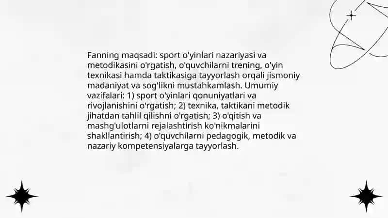 Sport o'yinlari va uni o'qitish metodikasi fanining maqsadi hamda vazifalari 3
