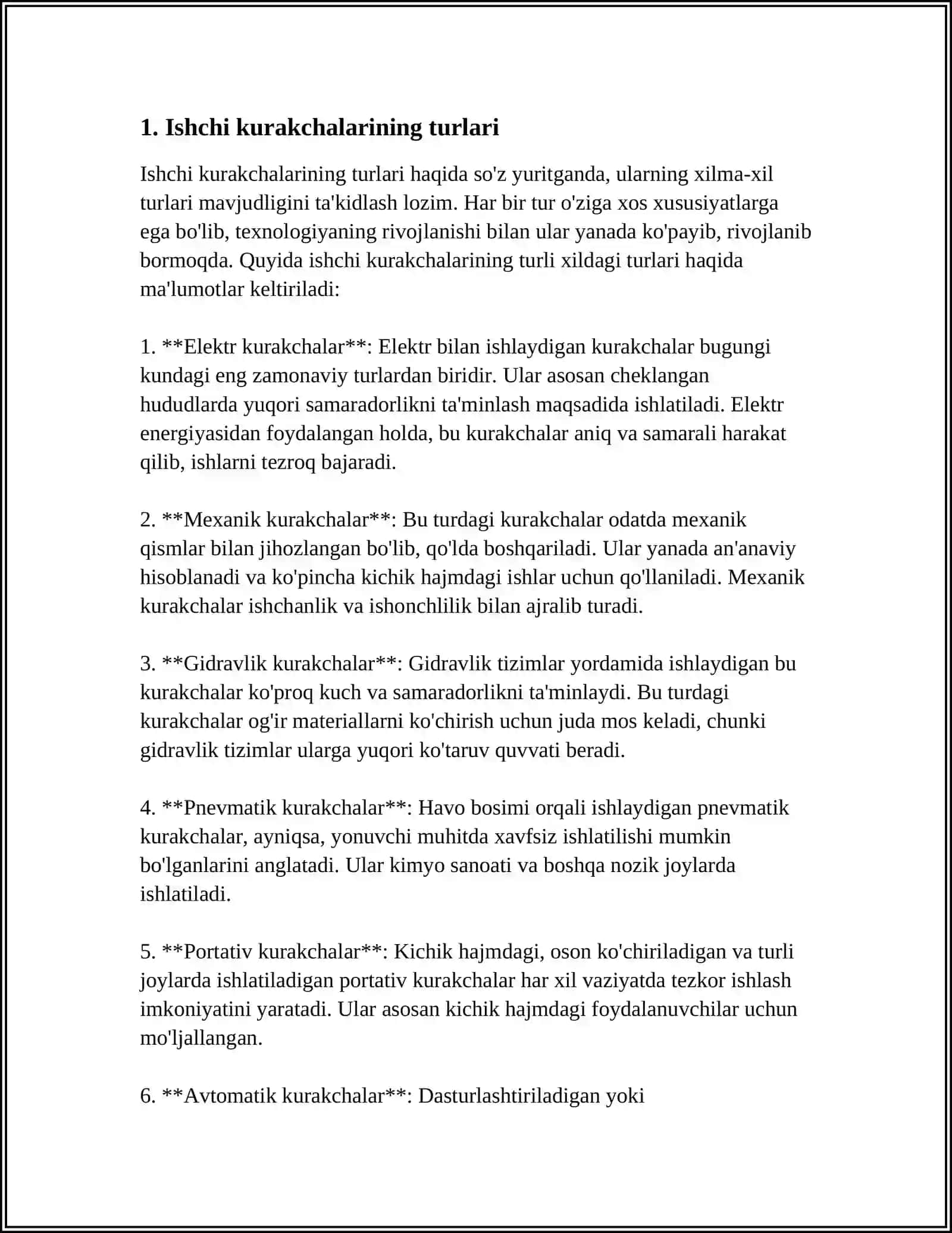 Ishchi kurakchalarining turli turlari 3