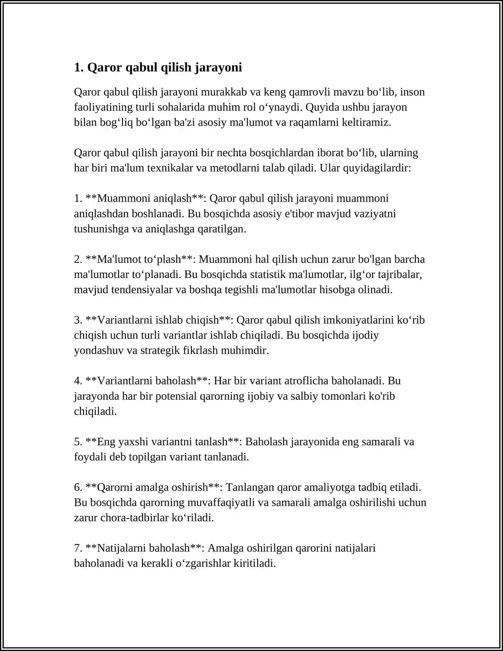 BOSHQARUVDA QAROR QABUL QILISH 3