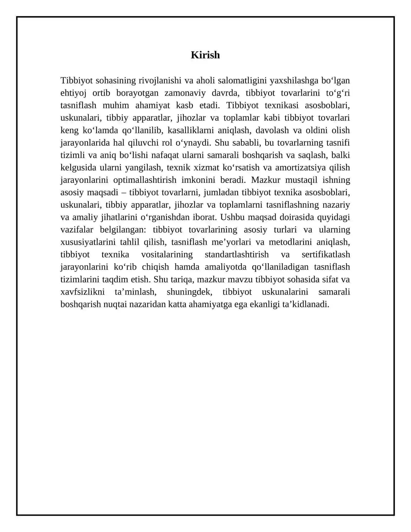 Tibbiyot tovarlarni tasniflash tibbiyot texnika asosboblar uskunalar tibbiy aparatlar jihozlar toplamlar 3