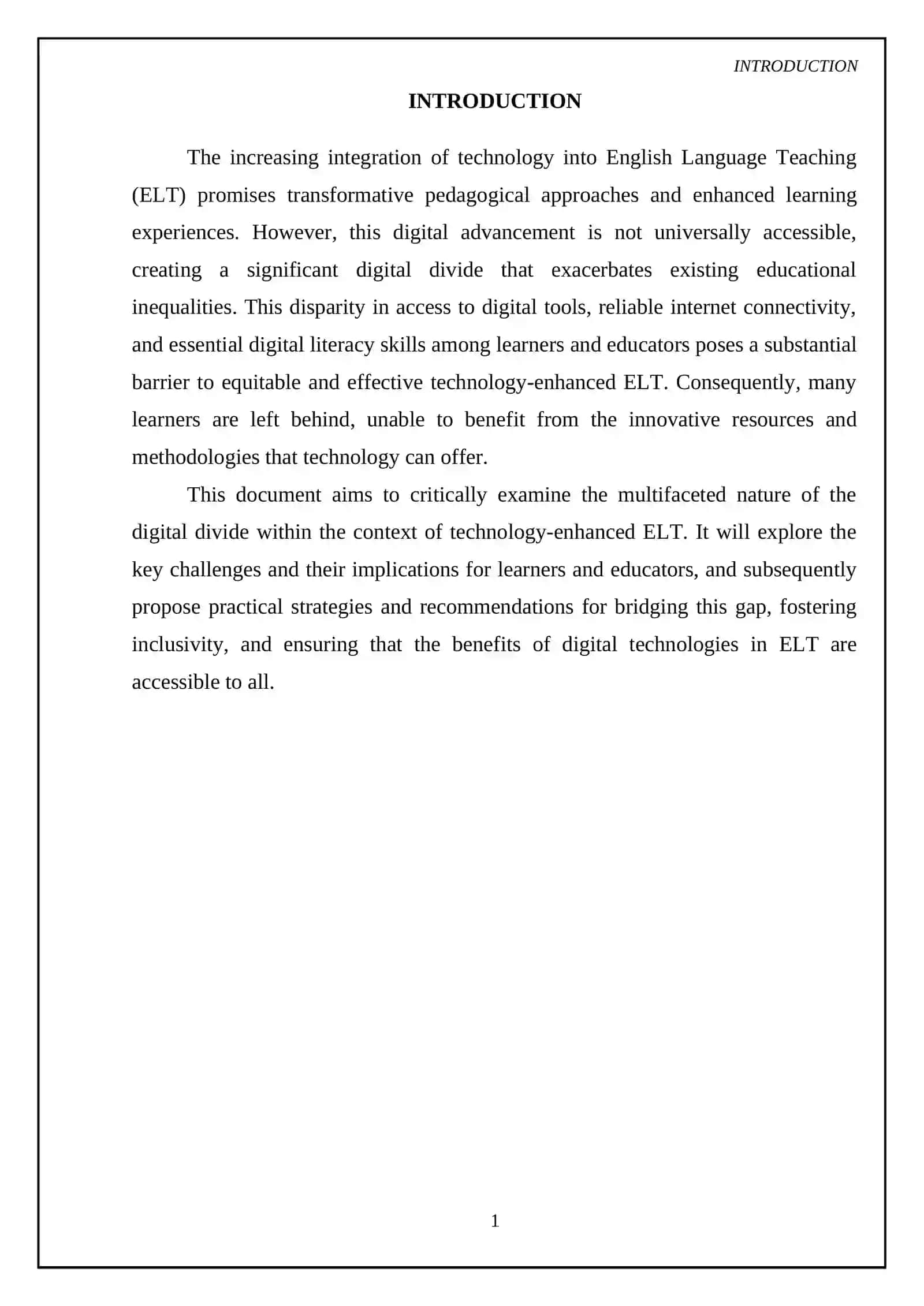 Adressing the digital divide in technology-enhanced ELT 3