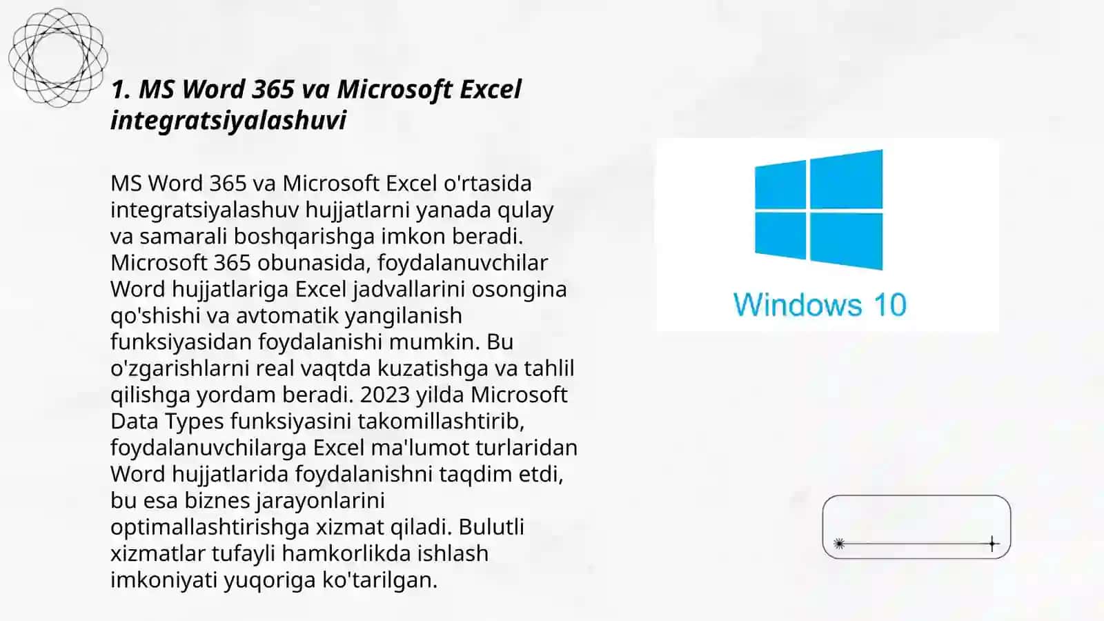 MS Word 365 ning Microsoft 365ning boshqa ilovalari bilan integratsiyalashuvi 3