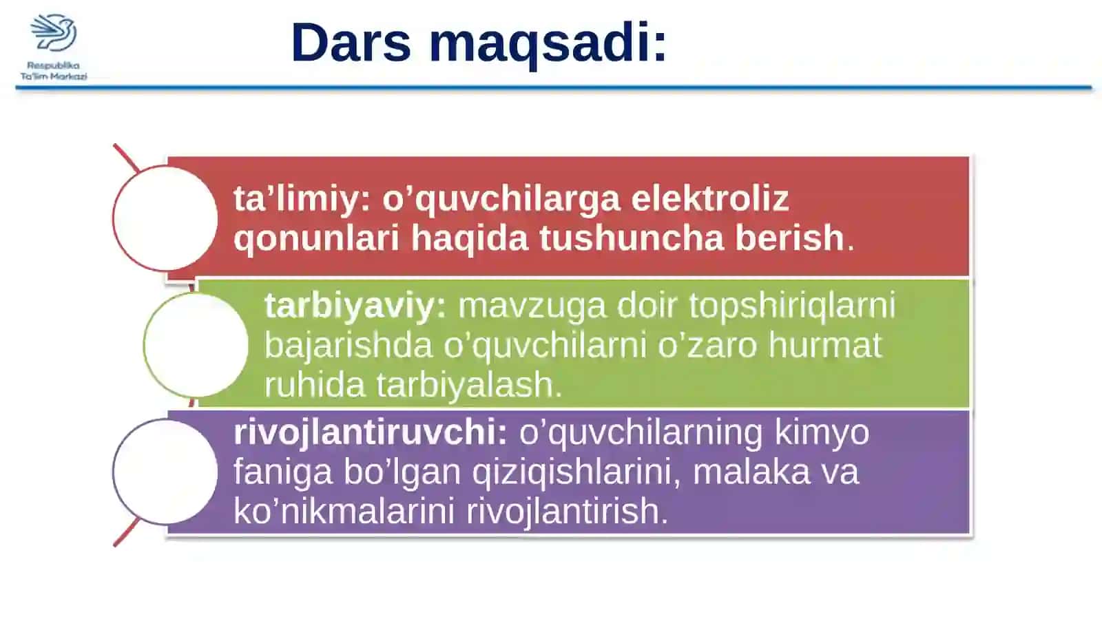 11-sinf Kimyo fanidan Elektroliz qonunlari dars ishlanmasi 3