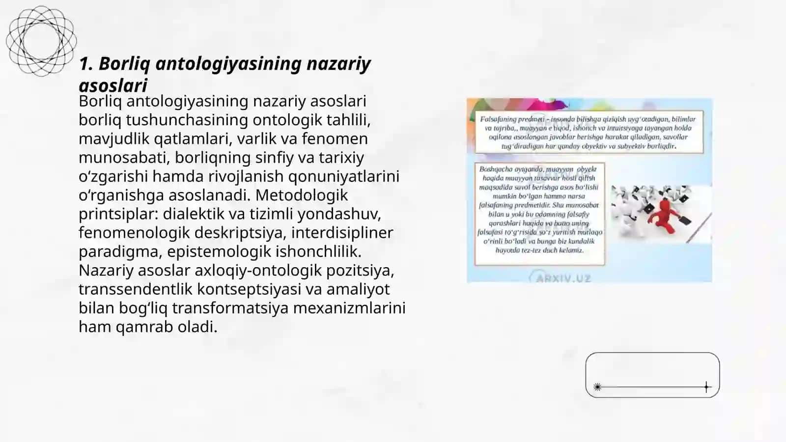 Borliq antologiya va rivojlanish falsafasi 3