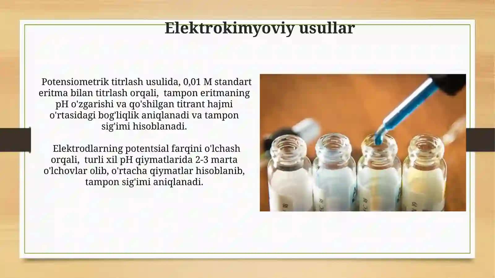Buferlik tizimlari. Klinik sinovlarda biologik suyuqliklarning bufer salohiyatini aniqlash 3