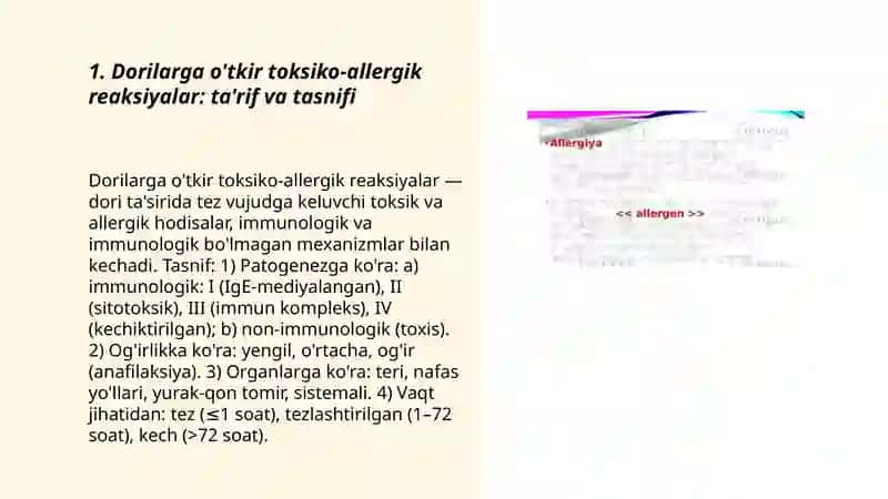 Dorilarga o'tkir toksiko-allergik reaksiyalar 3