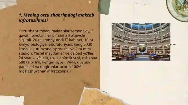 Mening orzu shahrimdagi maktab infratuzilmasi 3