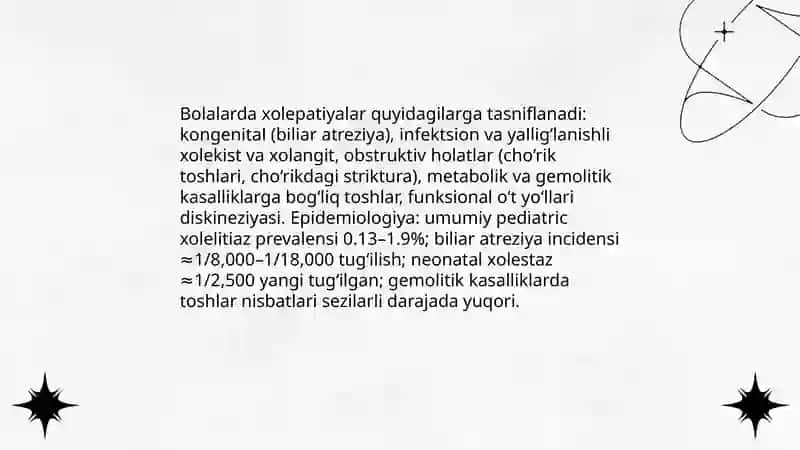 Bolalarda xolepatiyalar. Oʻt yoʻllari diskineziyalari. 3