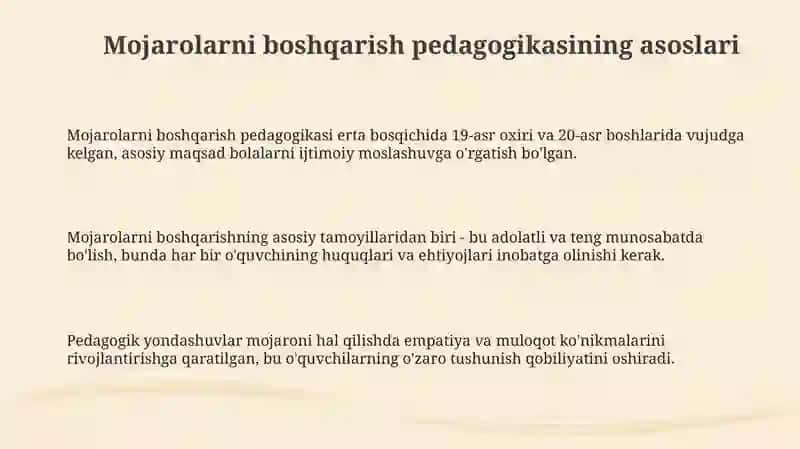 Mojarolarni boshqarish pedagogikasi 3