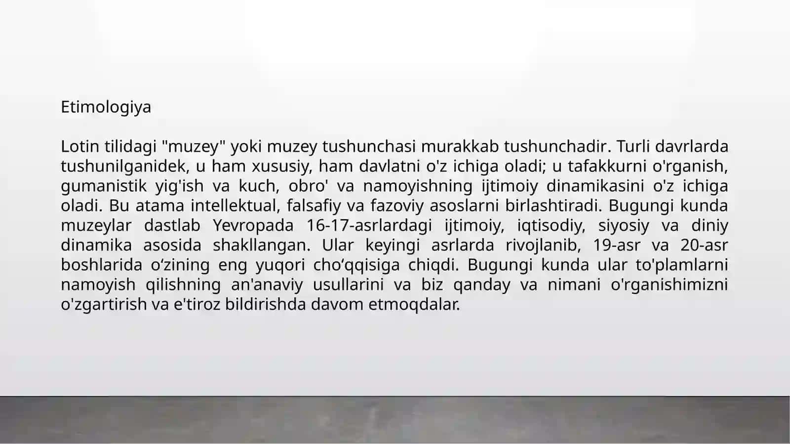 Har xil turdagi topilmalarni muzeylashtirish 3