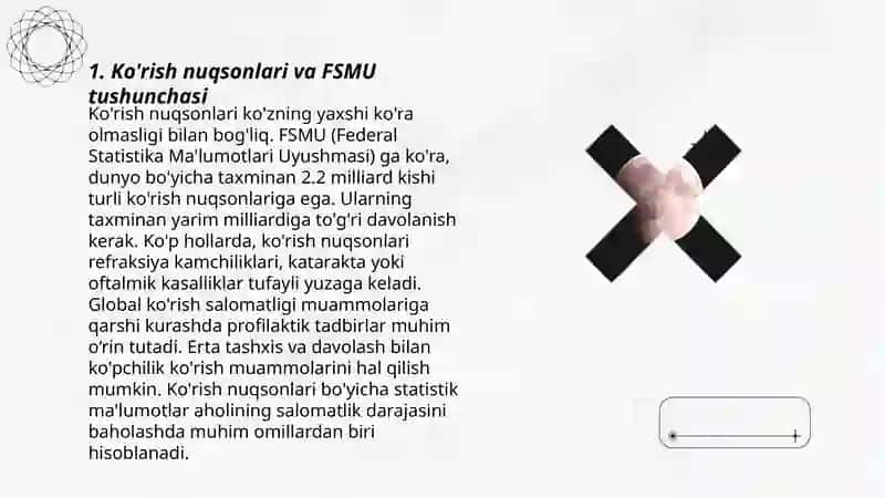 Ko'rish nuqsonlarining etiologiyasi FSMU metodi yordamida yoritish 3