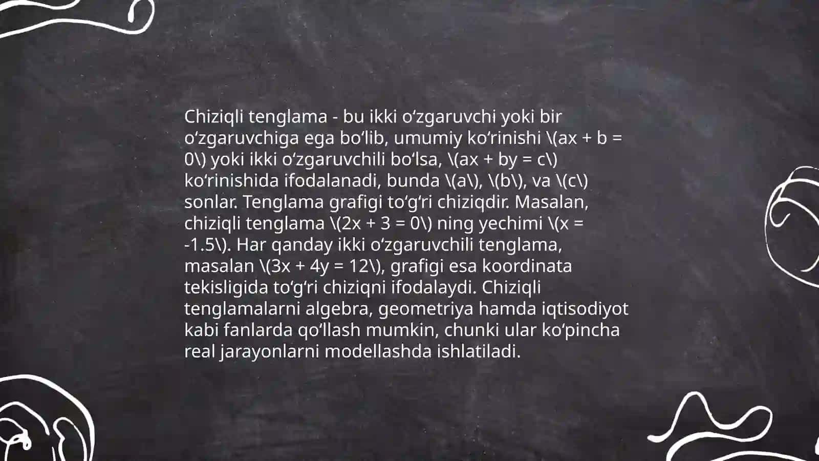 Chiziqli tenglamalar 3