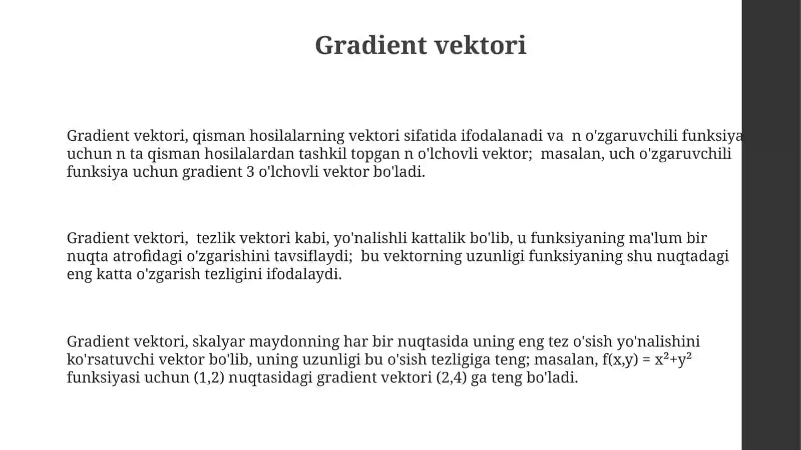 Gradient vektori 3