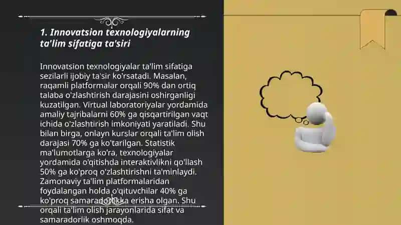 Innovatsion texnologiyalar ta'lim sifatini oshirish manbai sifatida 3