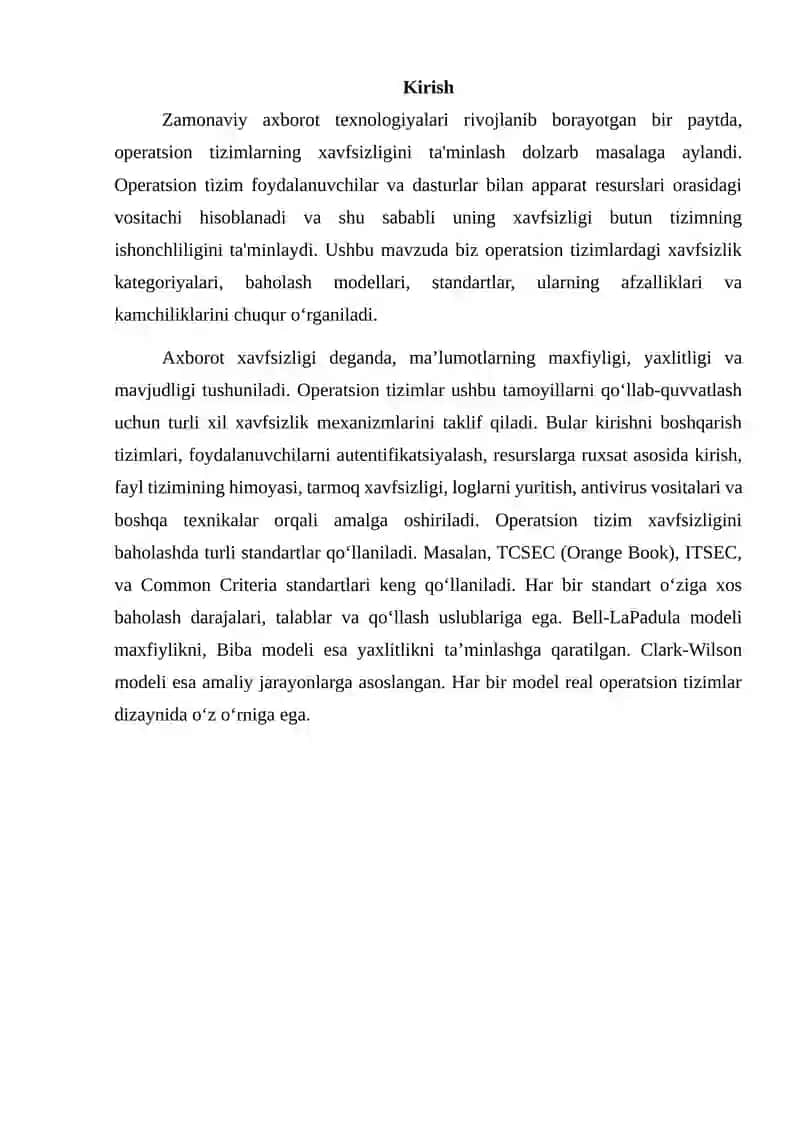 Operatsion tizimlar xavfsizlik kategoriyalari 3