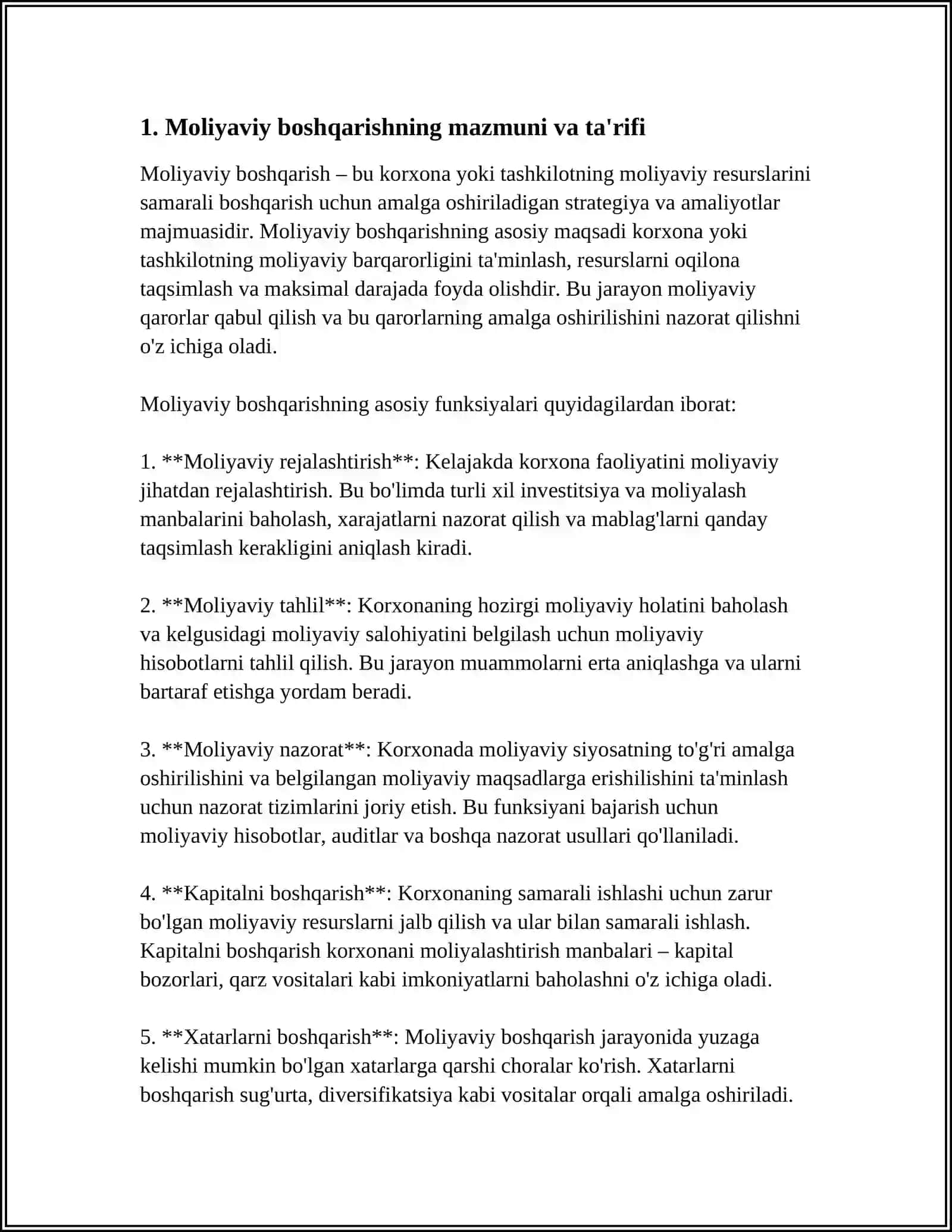 Moliyaviy boshqarishning asosiy funksiyalari 3