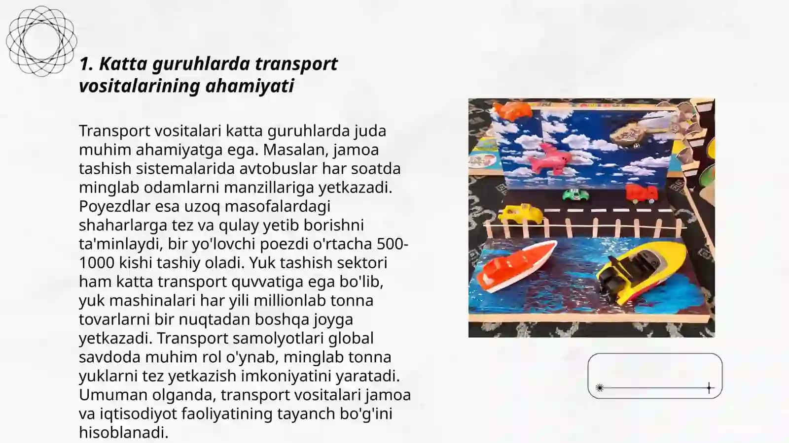 Katta guruhlarda,Suv havo va yes usti transportlari 3