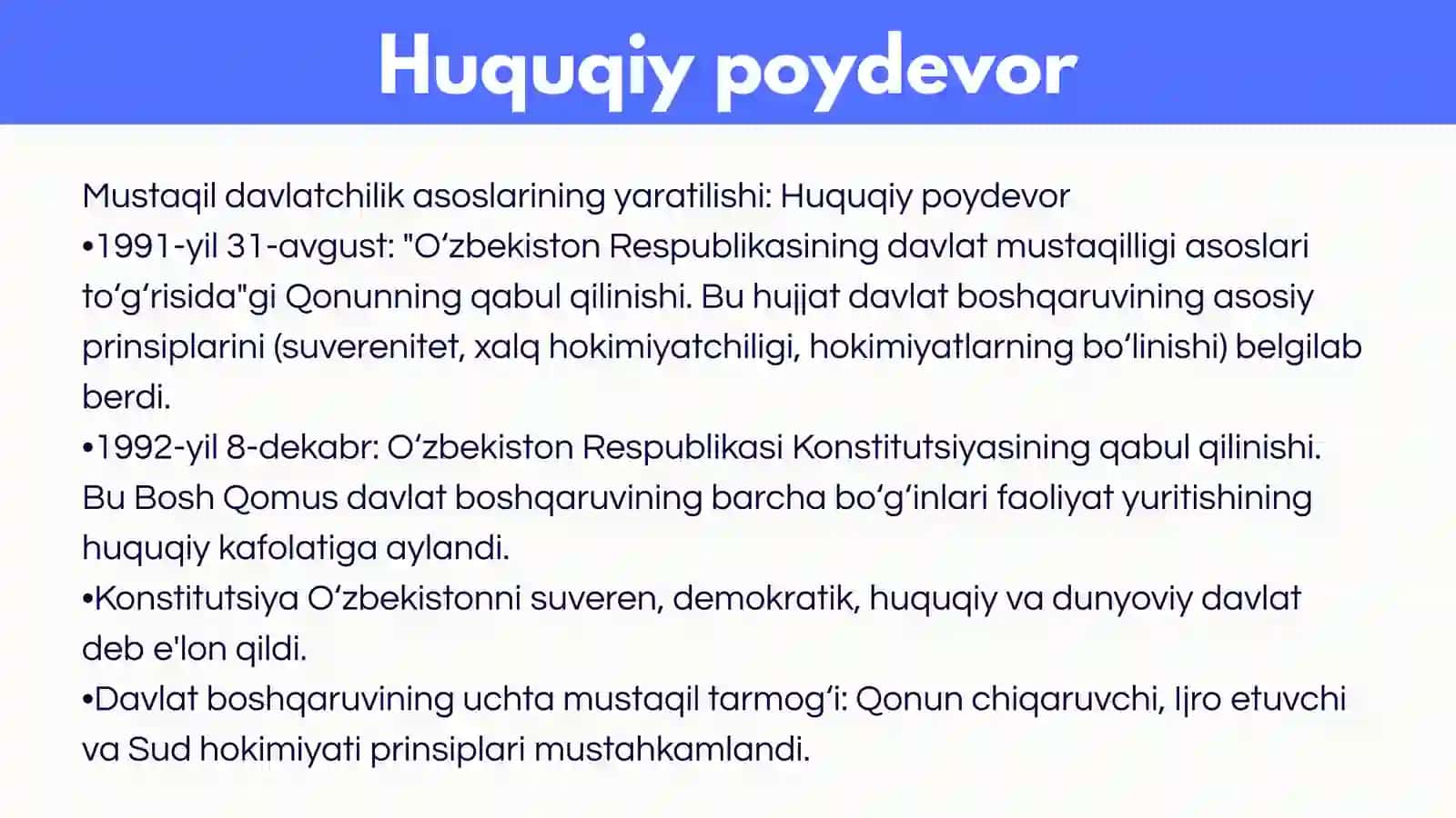 Mustaqillik yillarida davlat boshqaruvi tizimida amalga oshirilgan islohotlar 3