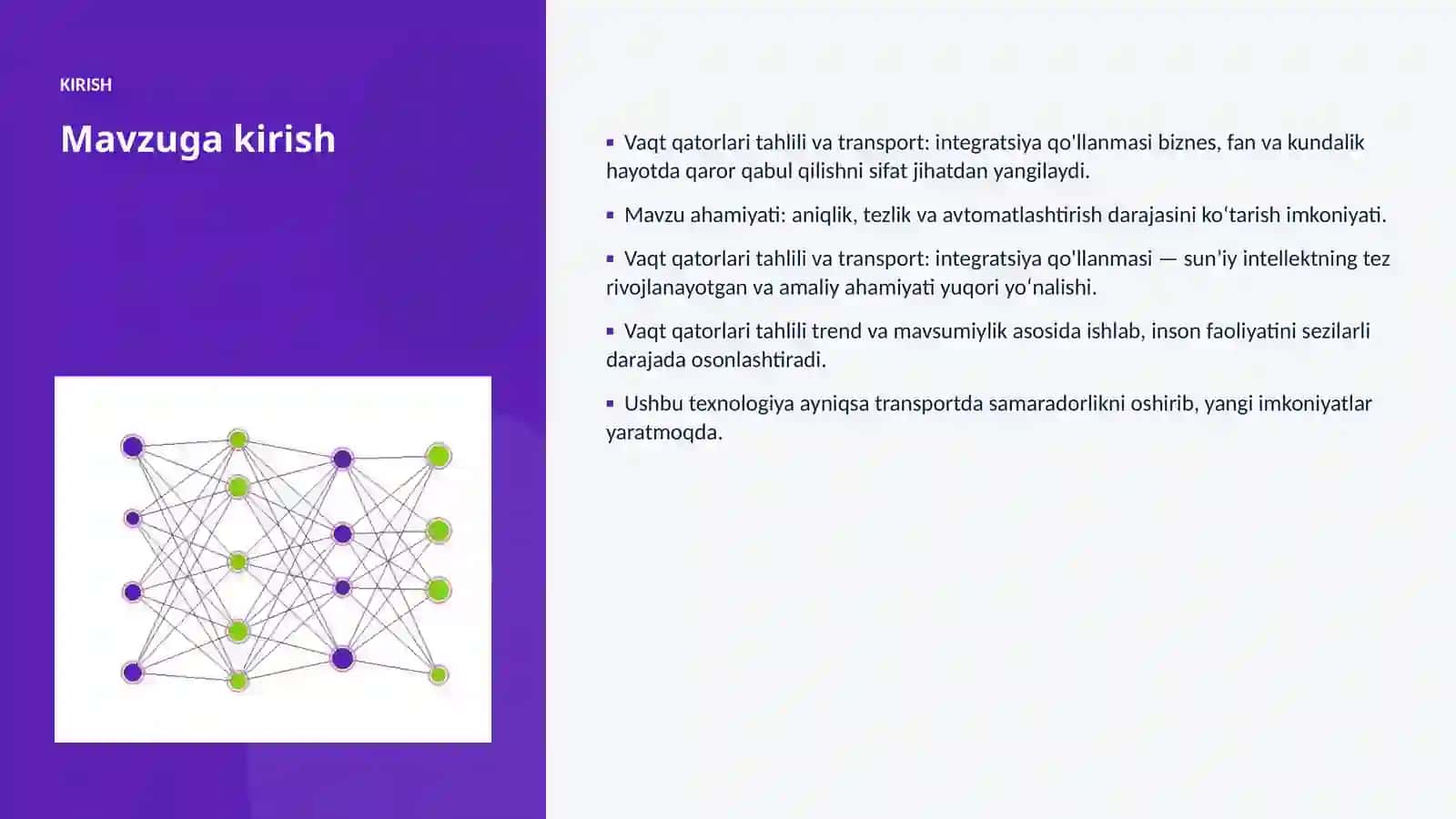 Vaqt qatorlari tahlili va transport: integratsiya qo'llanmasi 3