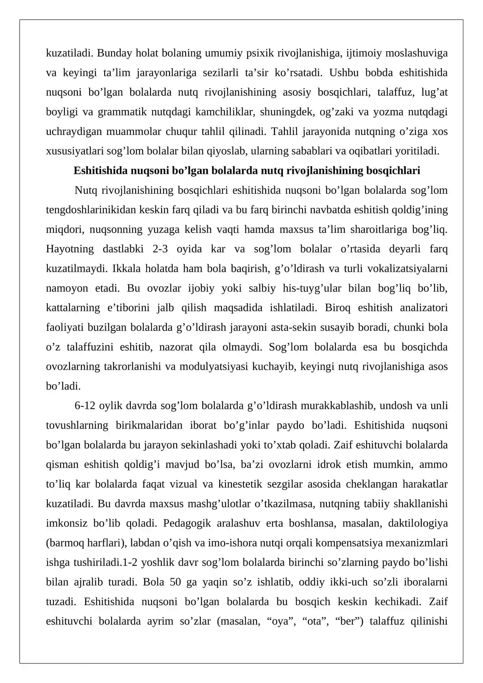 Eshitishida nuqsoni bo’lgan bolalar nutq xususiyatlarini tekshirish bo’yicha didaktik materiallar to’plash 3