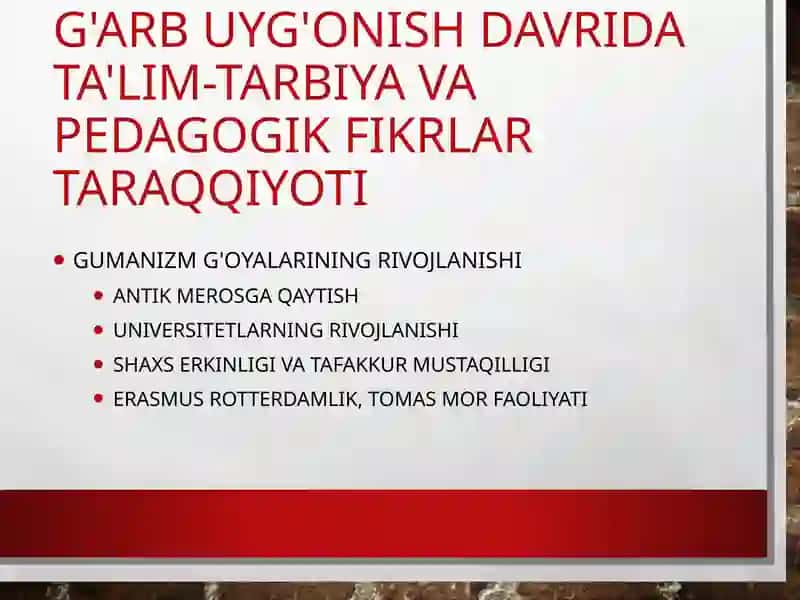 Sharquyg'onishdavridata'lim-tarbiyataraqqiyoti 3