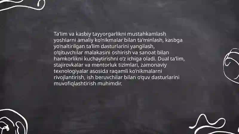 Taʼlim va kasbiy tayyorgarlikni mustahkamlash 3