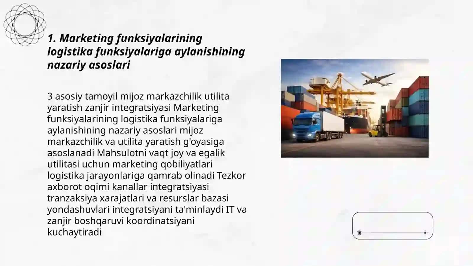 Marketing funksiyalarining logistik funksiyalarga aylanish tendenqiyalari 3