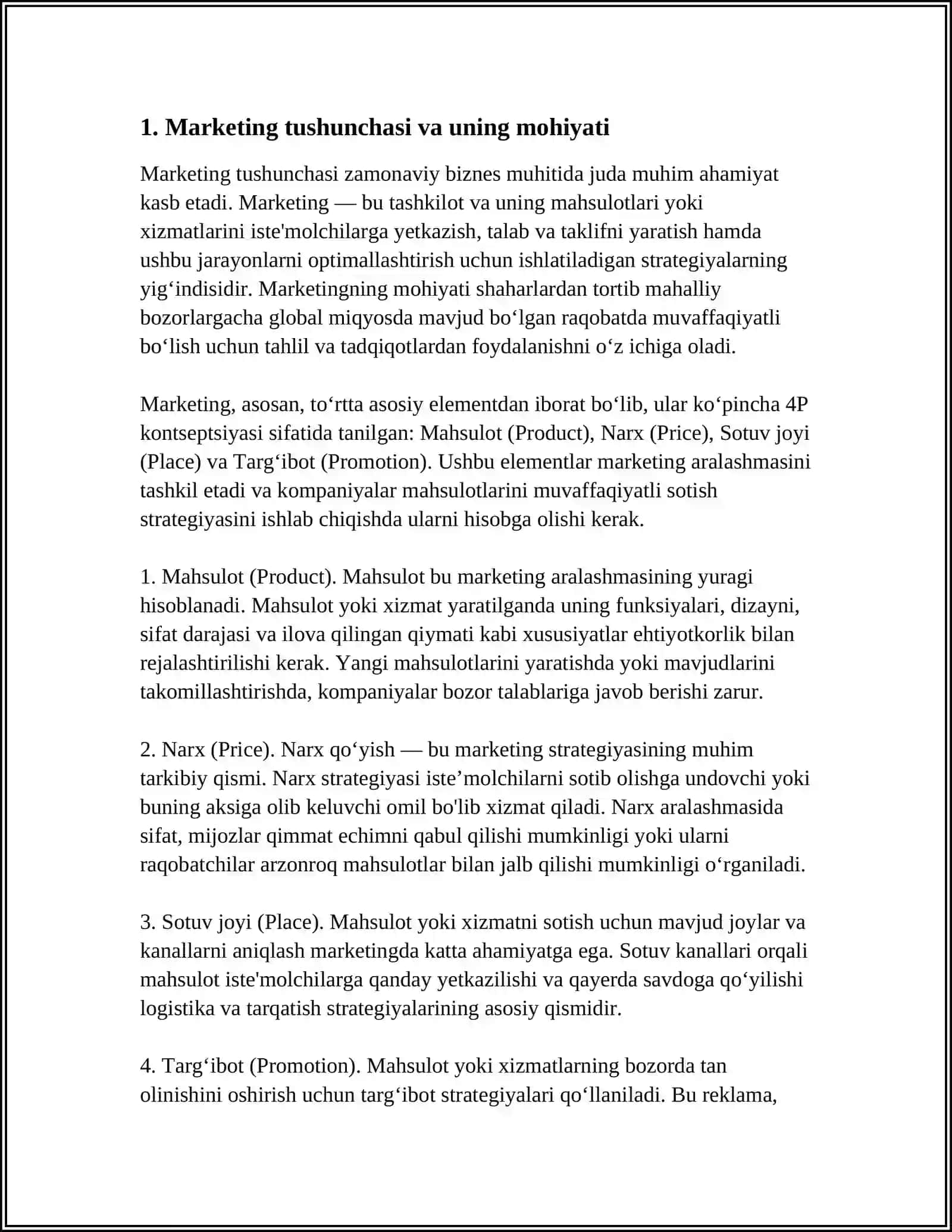 BIZNESDA MARKETINGNING MOHIYATI VA VAZIFALARI 3