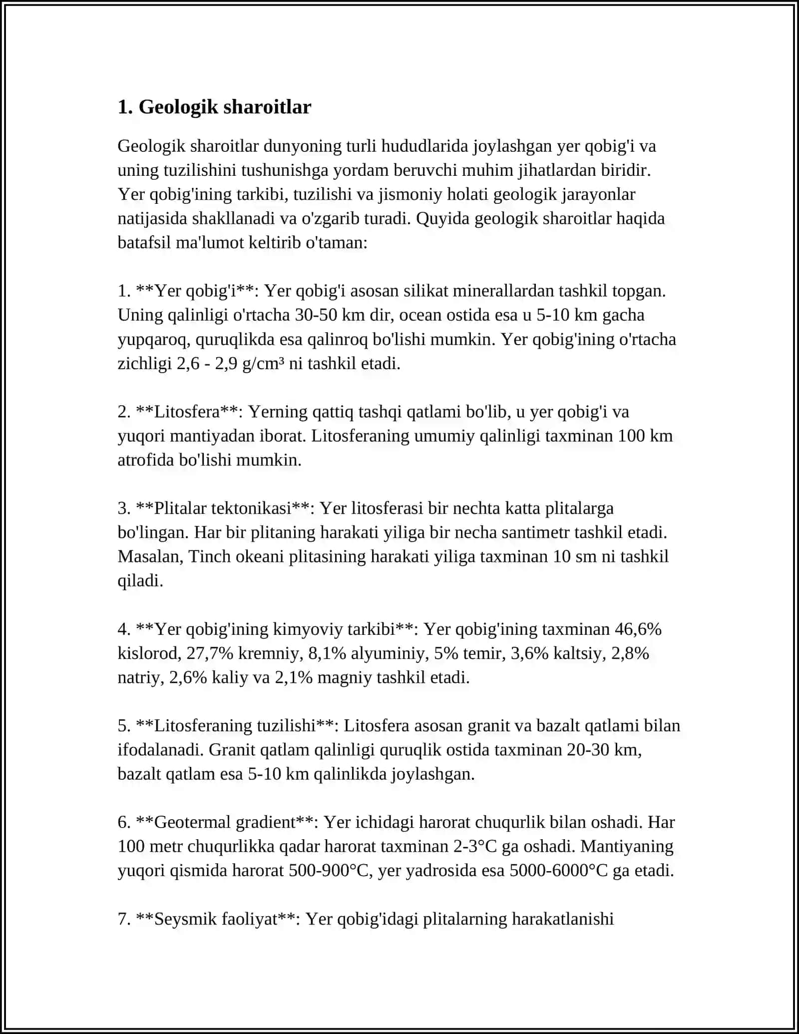 POYDEVOR CHUQURLIGINI TANLASHDA NAZARDA TUTILUVCHI OMILLAR 3