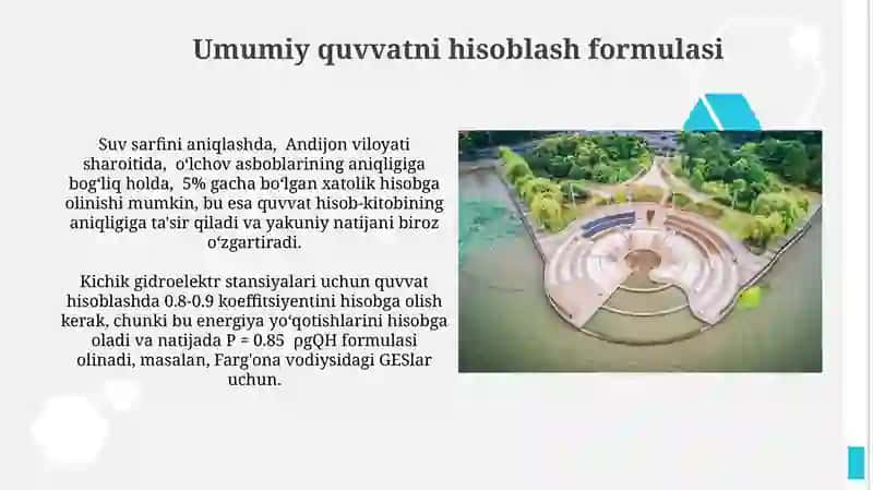 Kichik gidroelektr stansiyalarni quvvatini hisoblash 3
