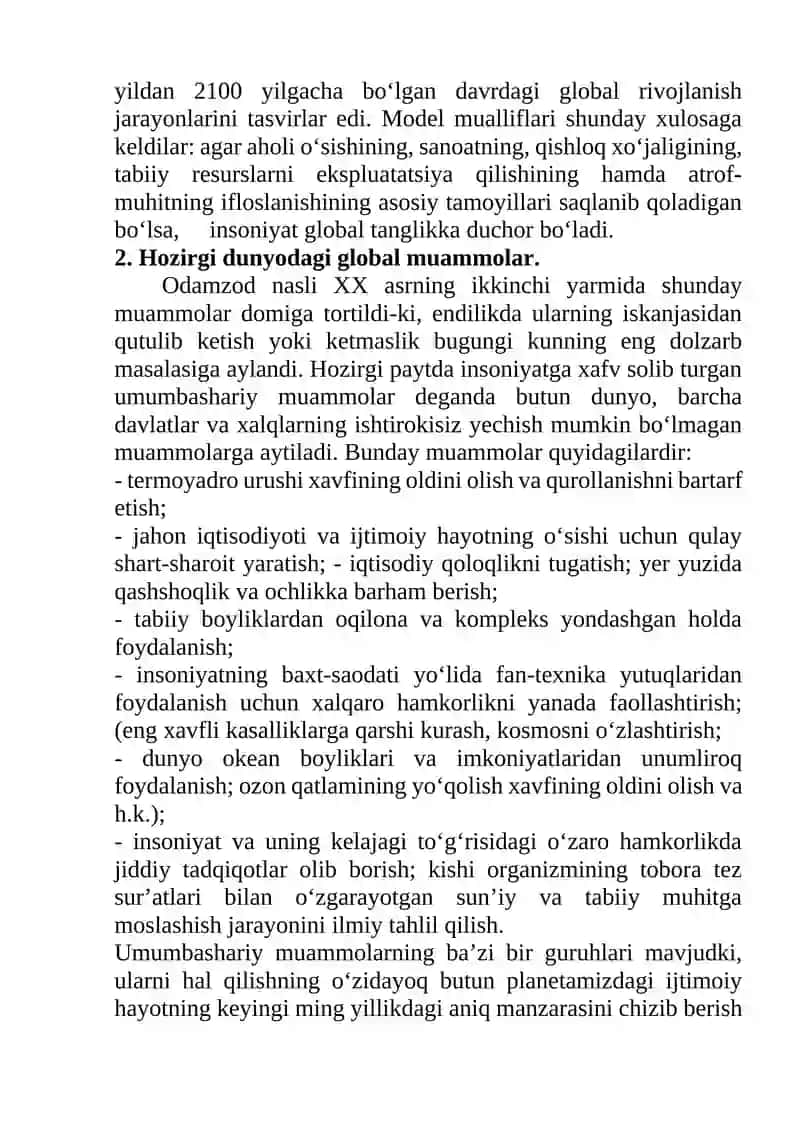 Global jarayonlar va barqaror taraqqiyot falsafasi 3