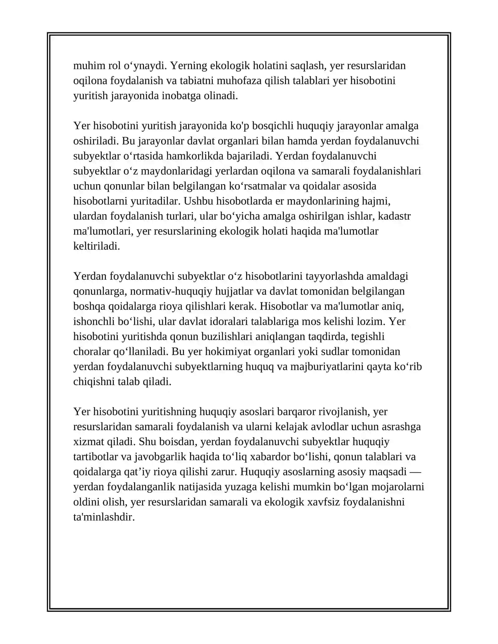 YERDAN FOYDALANUVCHI SUBYEKT HUDUDIDA YER HISOBOTINI YURITISH 3