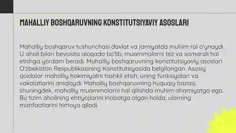 Mahalliy boshqaruvning Konstitutsiyaviy Asoslari 3
