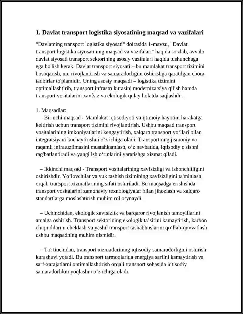 Davlatning transport logistika siyosati 3