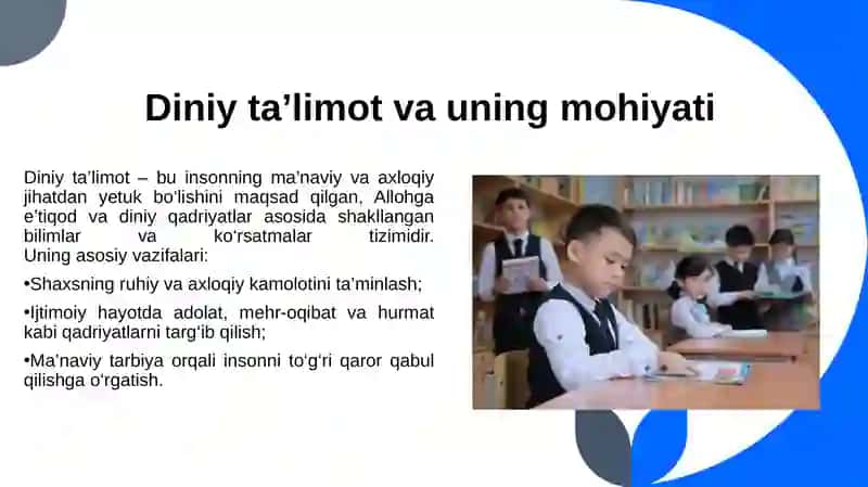 Taʼlim tarbiya jarayonida diniy taʼlimotlarning oʻrni 3