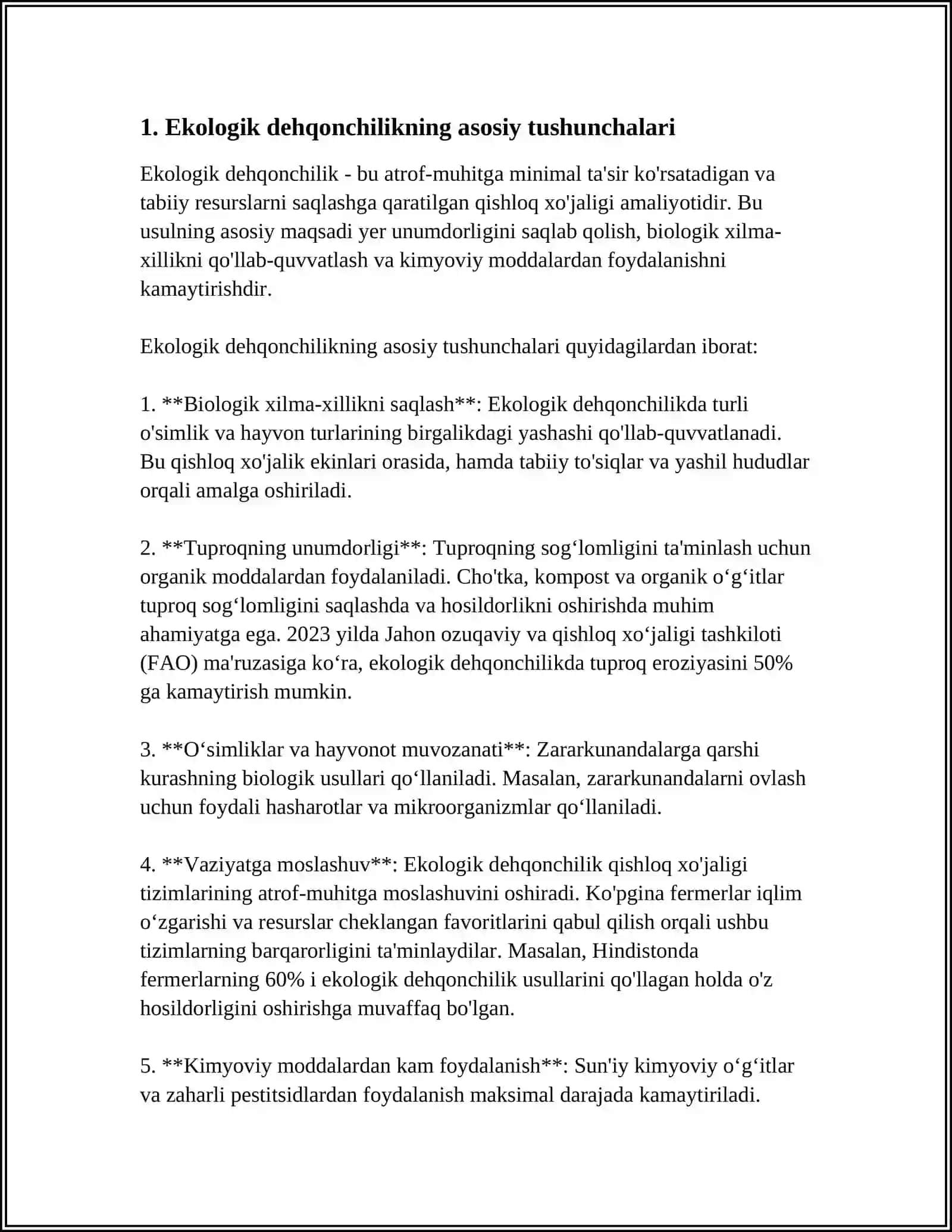 EKOLOGIK DEHQONCHILIK VA EKOLOGIK INTENFIKATSIYA -EKALOGIK DEHQONCHILIK USULLARI VA UNING RIVOJLANISH TENDENSIYASI 3