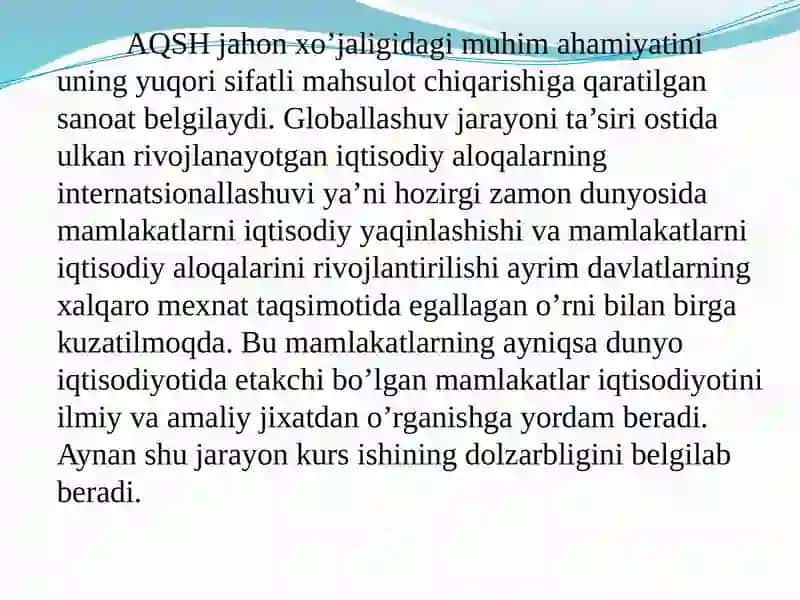 Amerika Qo’shma Shtatlari 3