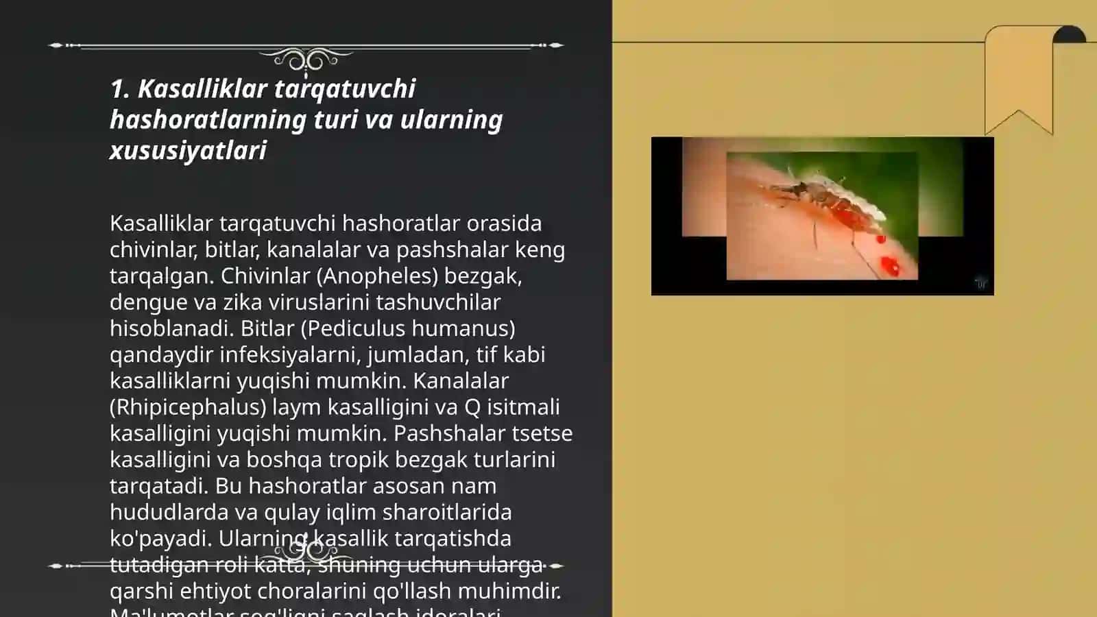 Kasalliklar tarqatuvchi hashoratlar.SWOT Tahlil va hisobot berish 3