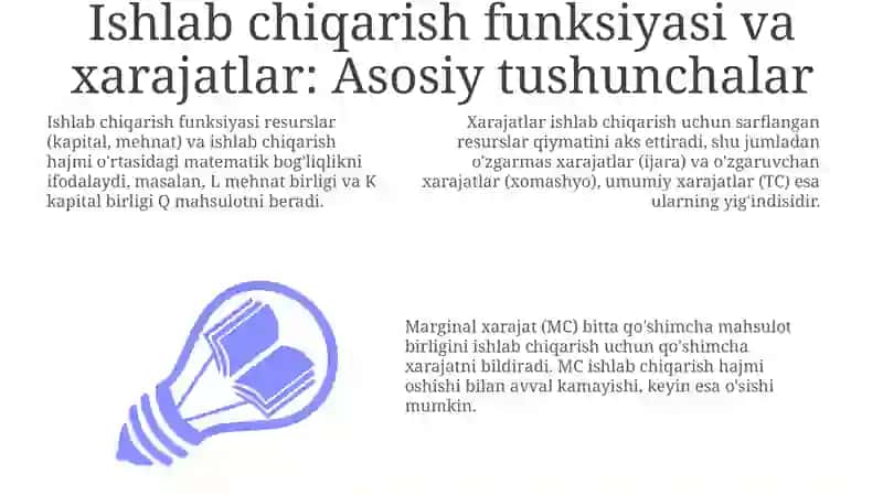 Ishlab chiqarish va xarajatlar 3