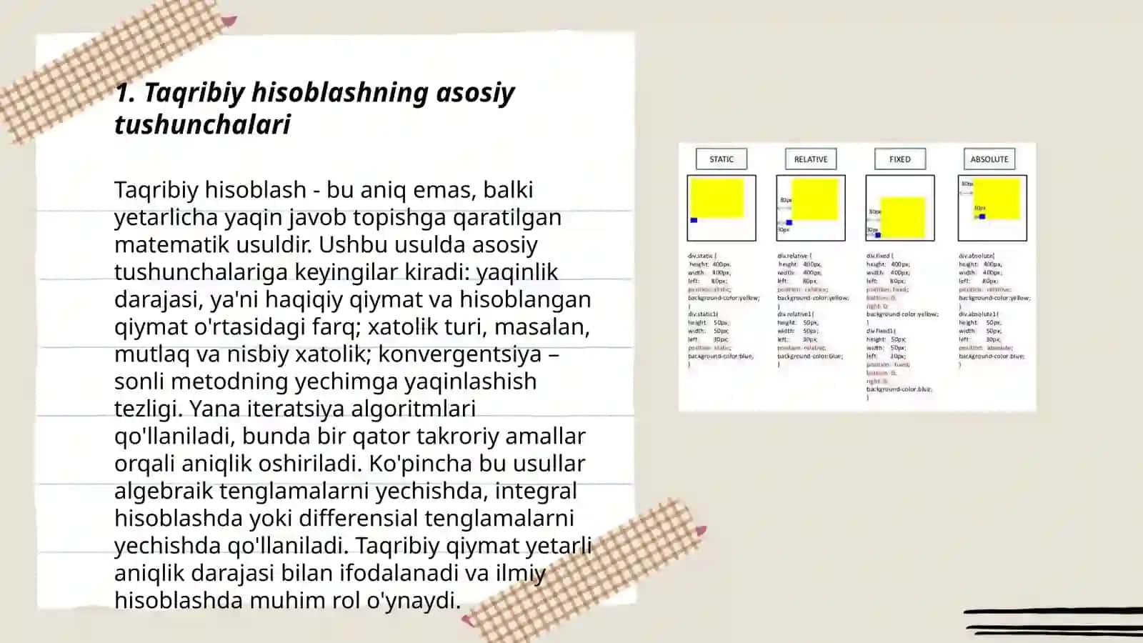 Taqribiy hisoblash absolyut va nisbiy xato sonlarni yaxlitlash usullari 3