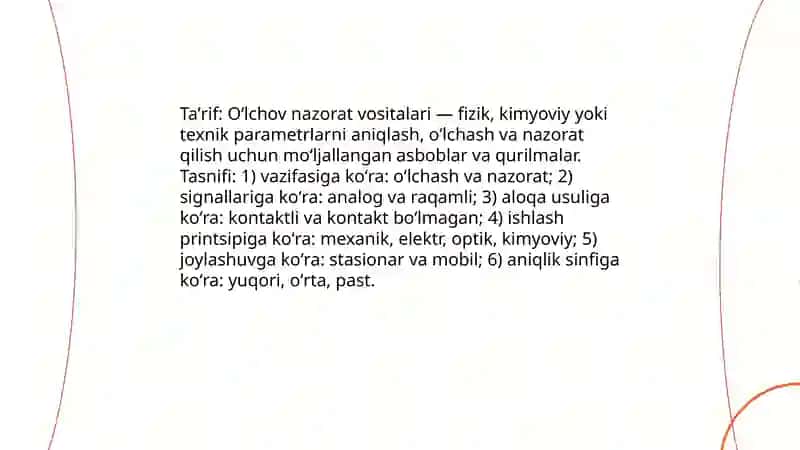 Oʻlchov nazorat vositalari 3
