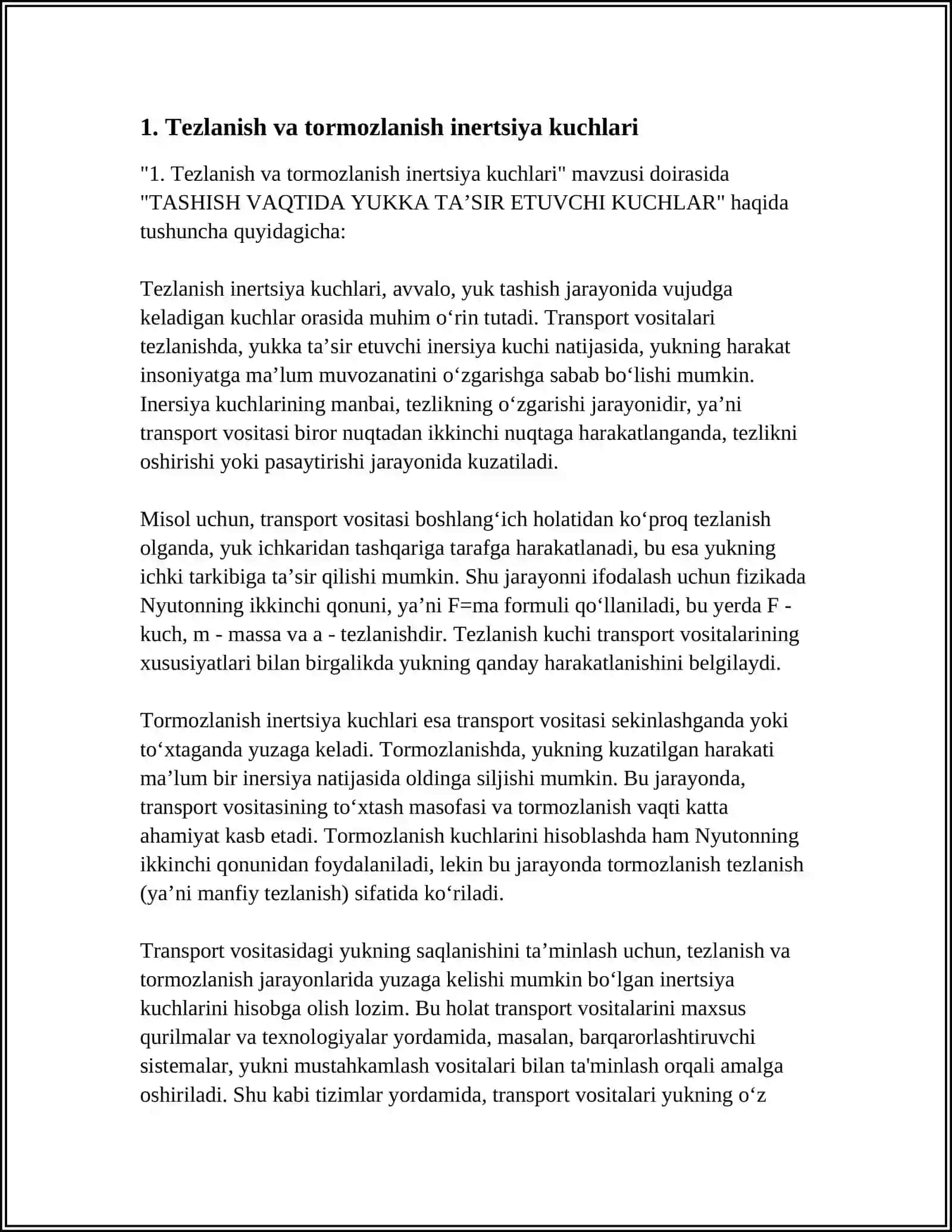 TASHISH VAQTIDA YUKKA TA’SIR ETUVCHI KUCHLAR 3