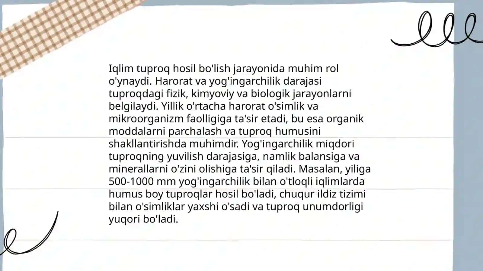 Tuproq hosil bolishida iqlimning roli 3