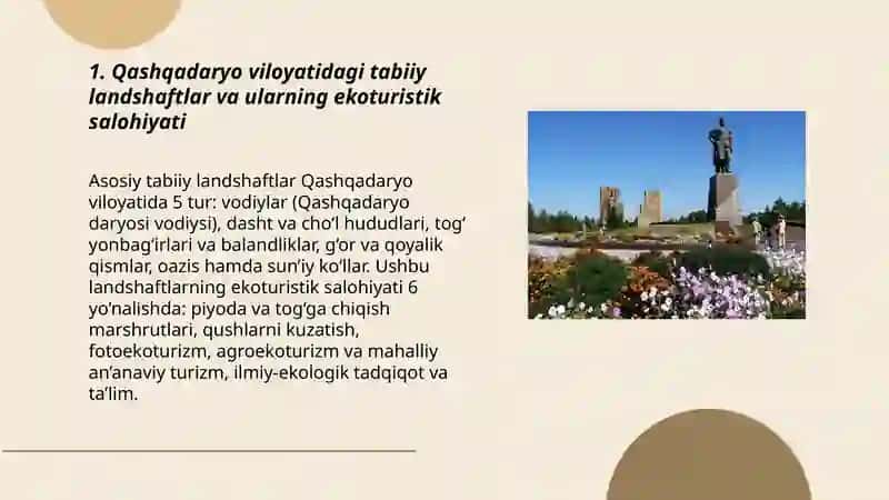 Qashqadaryo viloyatining ekoturistik salohiyati 3