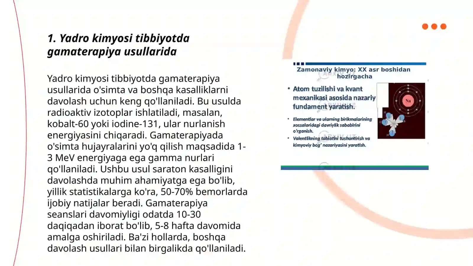 Yadro kimyosining tibbiyotdagi o'rni 3