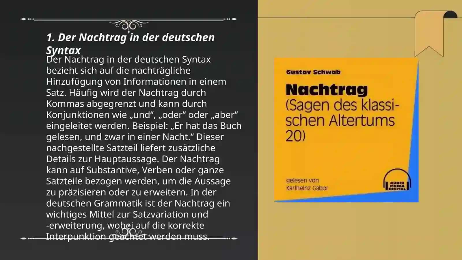 Der Nachtrag in der deutschen Syntax 3