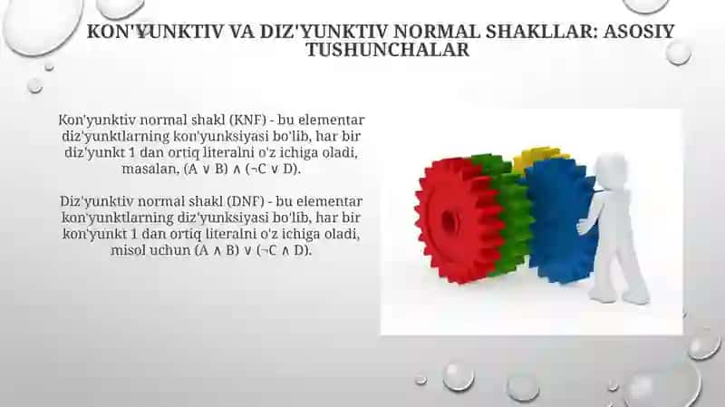 Mukammal konyunktiv va dizyunktiv normal shakllarni hosil qilish jarayoni 3