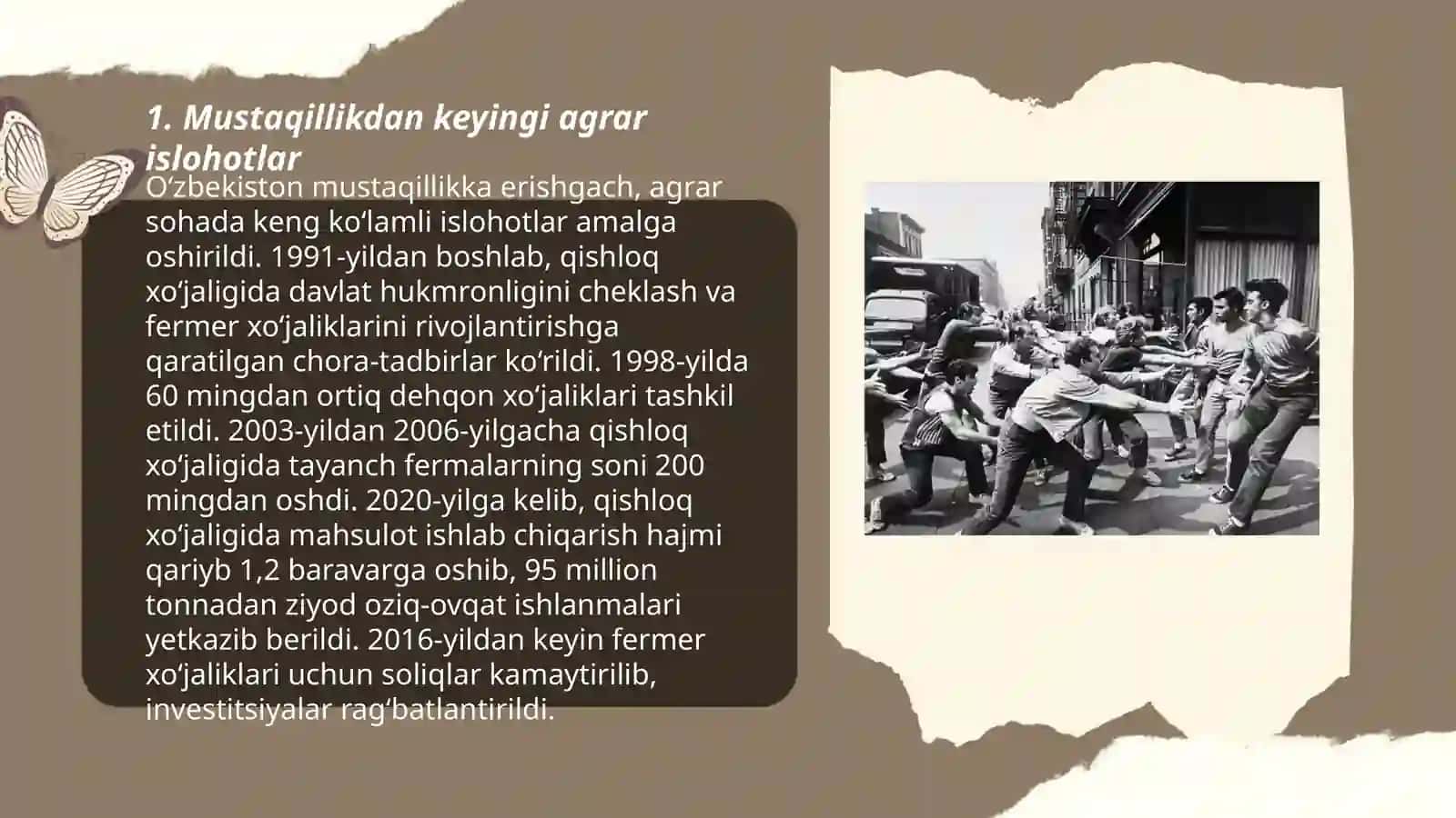 Mustaqilik yillarida qishloq xo'jaligi va sanoat sohasidagi o'zgarishlar 3
