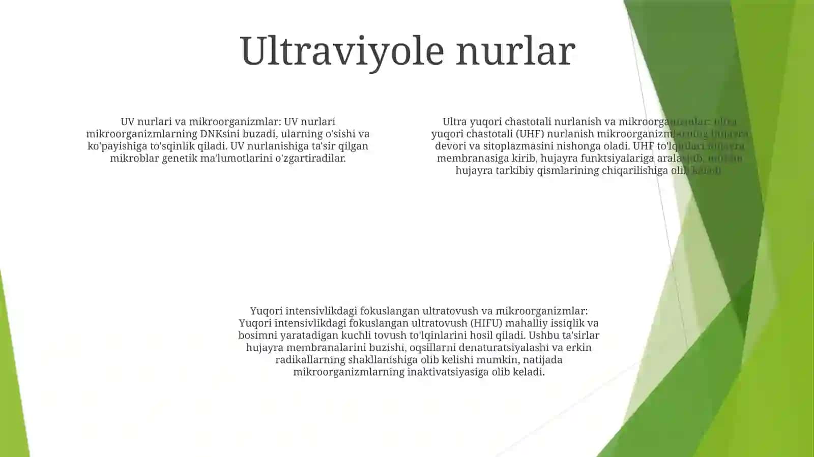 Ultrabinafsha Nurlar, Yuqori Chastotali Va Ultra Yuqori Chastotali ToklarningMikroorganizmlargaTa'Siri 3